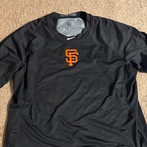 Nike Black Long Sleeve Tee with Orange Logo